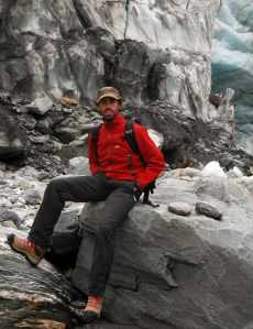 Luis Carcavilla, en el glaciar de Fox (Nueva Zelanda).